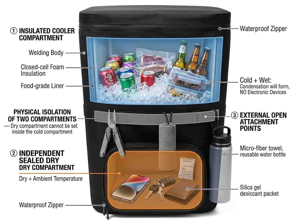 Boating Cooler Backpacks: Suché úložiště, které slouží jako chladič