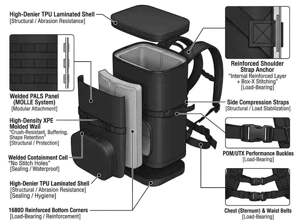 Batohy Tactical Cooler: MOLLE, Molded Foam & Field Durability